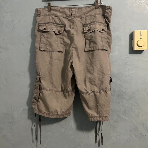 Denim Culture‎ Grey Cargo Shorts Sz 34 - Picture 10 of 11